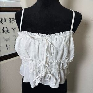 Elegant White Ruffled Women's Blouse
